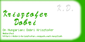 krisztofer dobri business card